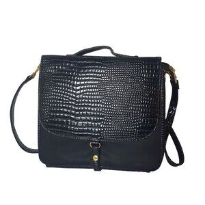 Cosmetic Makeup Bag Professional Black Crocodile Travel Organizer Multi Pockets